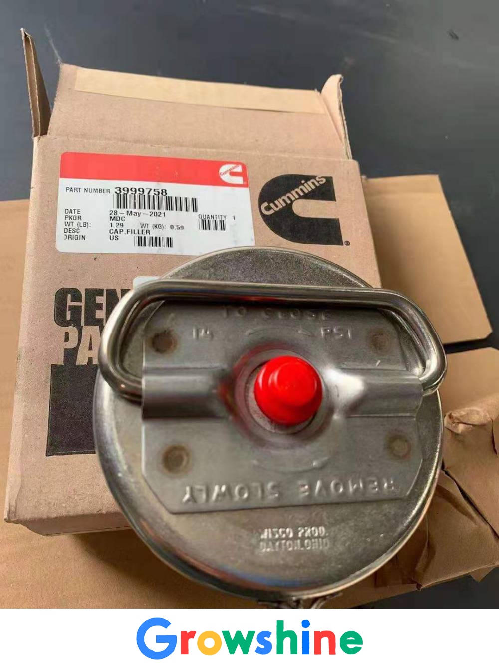 Cummins K60 generator set plus oil cap 3999758 Re-generation K60 generator set oil cap