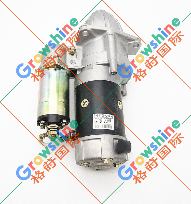 五十铃6BD1发动机启动马达1-81100-264-1，0-23000-1033