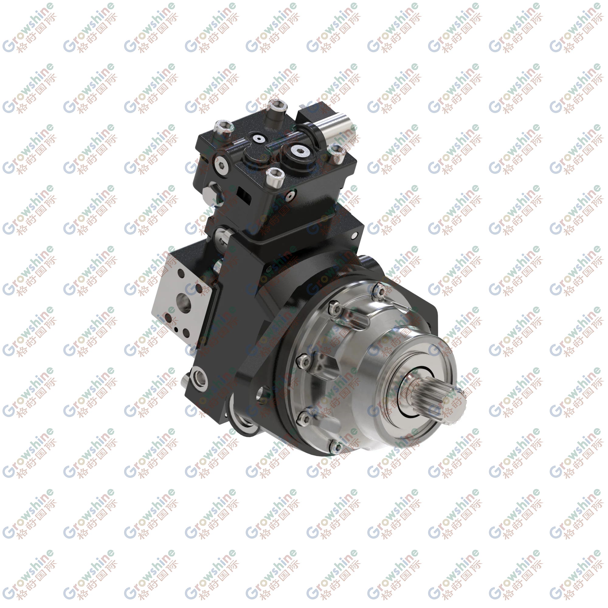 AN208052: REMAN Bent Axis Front Hydraulic Motor without Sensor, 60 cc/rev