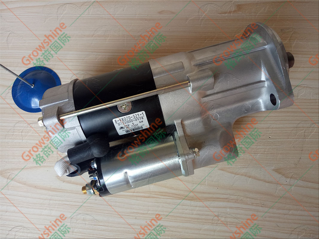 Growshine五十铃发动机配件4HK1启动马达8980703211，0-24000-0178，ISUZU日立住友凯斯JCB挖掘机装载机重卡农机通用