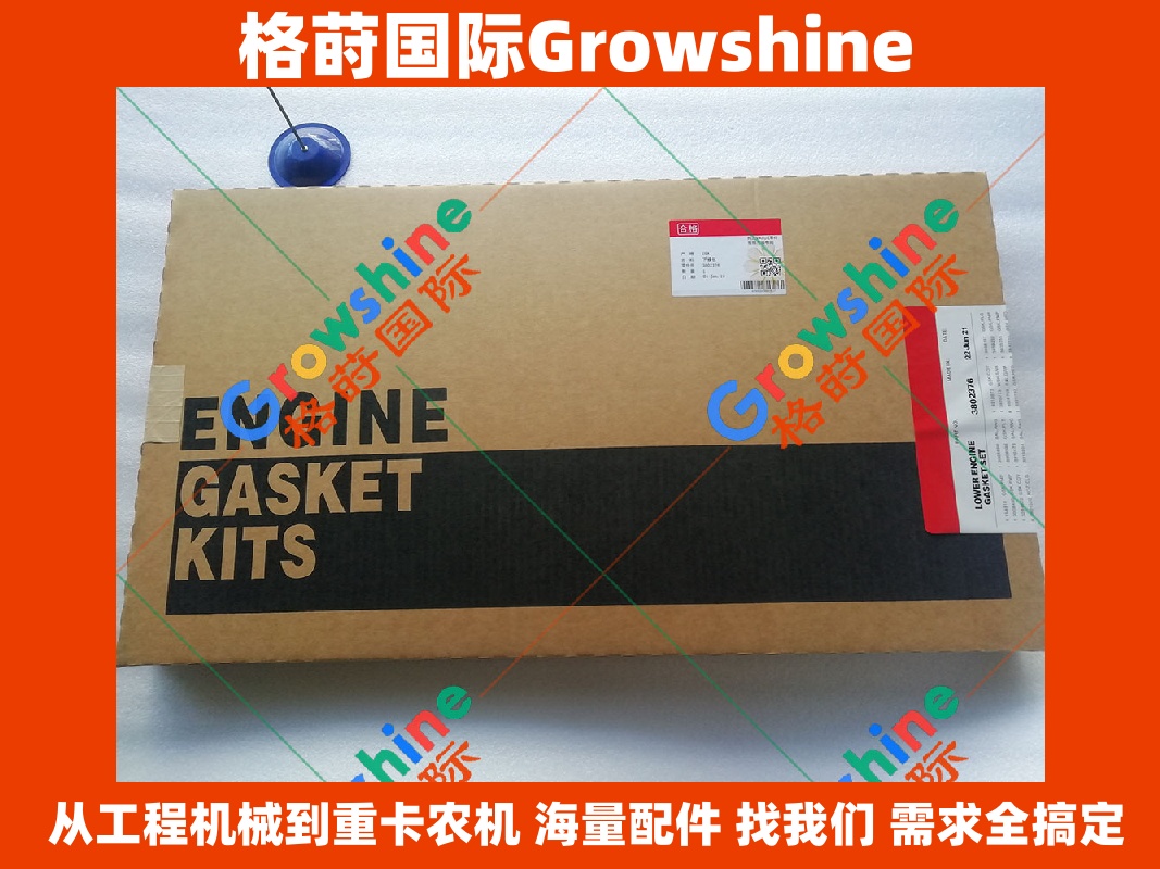 Growshine 品牌 - 康明斯 Cummins 发动机大修包：3802376, 3802029, 3802267 适配 Komatsu 小松, 现代挖掘机及东风天龙重卡配件
