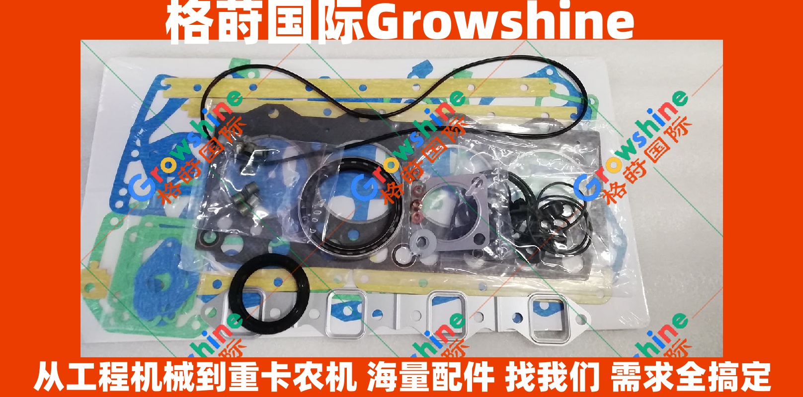 Growshine 格莳国际 - 康明斯 Cummins B3.3 发动机大修包 零件号 3800888 3800888 适用于卡特彼勒 Caterpillar / 小松 Komatsu / 久保田 Kubota / 山猫 Bobcat 工程机械