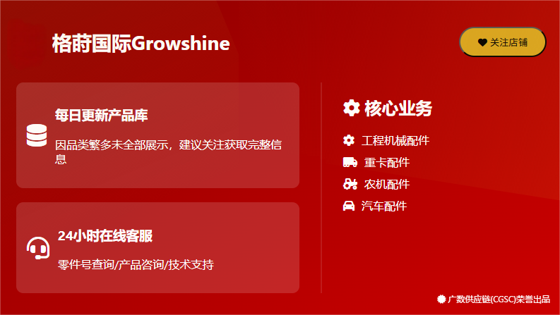 ​ Growshine International: Your One-Stop Solution for Premium Construction Machinery & Heavy-Duty Vehicle Parts